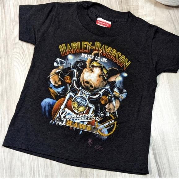VTG Harley-Davidson Toddler Genuine HAWG Wisconsin T Shirt - Picture 1 of 9
